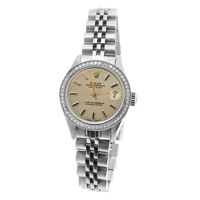 Rolex Dames Datejust Horloge Roestvrij Staal Jubilee Tapestry Stick Wijzerplaat Rolex
