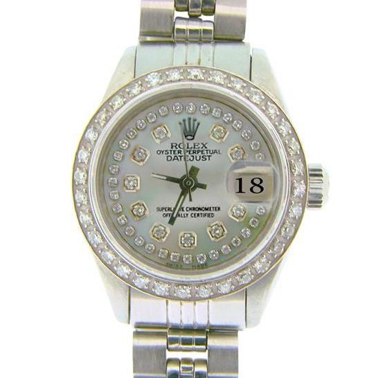 Rolex Dames Datejust Horloge Roestvrij Staal Natuurlijke Aarde Gemijnde Diamant Wijzerplaat Lunette