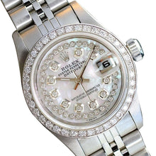 Afbeelding in Gallery-weergave laden, Rolex Dames Datejust Horloge Roestvrij Staal Natuurlijke Aarde Gemijnde Diamant Wijzerplaat Lunette
