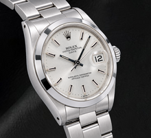 Afbeelding in Gallery-weergave laden, Rolex Date 1500 34mm Roestvrij Staal Horloge met Zilveren Wijzerplaat met Streepindexen

