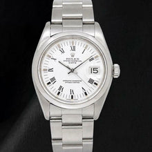 Afbeelding in Gallery-weergave laden, Rolex Date 1500 Horloge van Roestvrij Staal met Witte Romeinse Wijzerplaat 34mm
