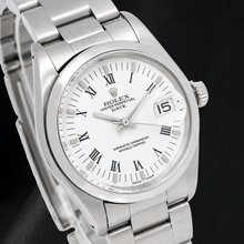 Afbeelding in Gallery-weergave laden, Rolex Date 1500 Horloge van Roestvrij Staal met Witte Romeinse Wijzerplaat 34mm
