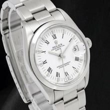 Afbeelding in Gallery-weergave laden, Rolex Date 1500 Horloge van Roestvrij Staal met Witte Romeinse Wijzerplaat 34mm

