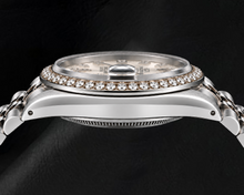 Afbeelding in Gallery-weergave laden, Rolex Date 1501 34mm Zilveren Diamanten Wijzerplaat Roestvrij Staal Horloge
