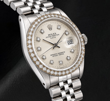 Afbeelding in Gallery-weergave laden, Rolex Date 1501 34mm Zilveren Diamanten Wijzerplaat Roestvrij Staal Horloge
