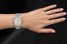 Afbeelding in Gallery-weergave laden, Rolex Date 1501 34mm Zilveren Diamanten Wijzerplaat Roestvrij Staal Horloge
