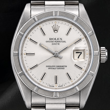 Afbeelding in Gallery-weergave laden, Rolex Date 1501 34mm Roestvrij Staal Horloge met Zilveren Wijzerplaat met Streepindexen
