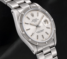 Afbeelding in Gallery-weergave laden, Rolex Date 1501 34mm Roestvrij Staal Horloge met Zilveren Wijzerplaat met Streepindexen
