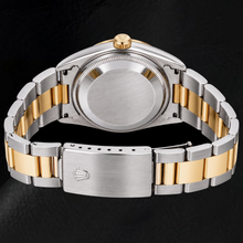 Afbeelding in Gallery-weergave laden, Rolex Date 15053 34 mm Tweekleurig Horloge met Zwarte Wijzerplaat met Streepindexen
