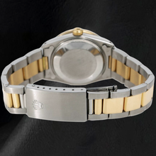 Afbeelding in Gallery-weergave laden, Rolex Date 1505 34mm Rode Diamanten Wijzerplaat Jubilee-armband Tweekleurig Horloge
