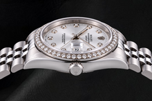 Afbeelding in Gallery-weergave laden, Rolex Date 15200 34mm Zilveren Diamanten Wijzerplaat Roestvrij Staal Horloge
