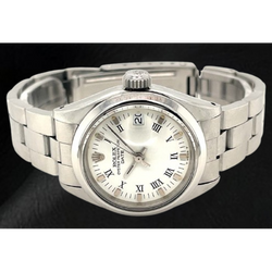 Rolex Date 26 mm Witte Romeinse Wijzerplaat Oyster Roestvrijstalen Dameshorloge