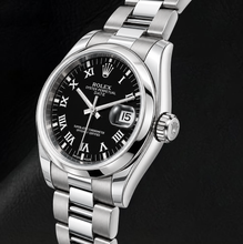 Afbeelding in Gallery-weergave laden, Rolex Date 34mm 115200 Zwarte Romeinse Wijzerplaat Roestvrij Staal Horloge
