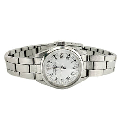Rolex Date Wit Romeins Roestvrij Staal 26 mm Dameshorloge