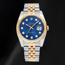 Afbeelding in Gallery-weergave laden, Rolex Datejust 116233 36 mm Blauwe Diamanten Wijzerplaat Tweekleurig Horloge
