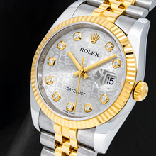 Afbeelding in Gallery-weergave laden, Rolex Datejust 116233 36mm Zilveren Jubilee Diamanten Wijzerplaat Tweekleurig Horloge
