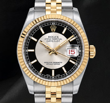 Afbeelding in Gallery-weergave laden, Rolex Datejust 116233 Zwarte Wijzerplaat 36mm Roestvrij Staal en Geelgoud Horloge
