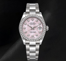 Afbeelding in Gallery-weergave laden, Rolex Datejust 116234 36mm Roze Parelmoer Diamanten Wijzerplaat Roestvrij Staal Horloge
