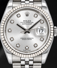 Afbeelding in Gallery-weergave laden, Rolex Datejust 116234 36mm Zilveren Diamanten Wijzerplaat Roestvrij Staal Horloge
