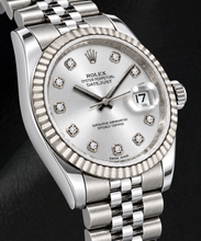 Afbeelding in Gallery-weergave laden, Rolex Datejust 116234 36mm Zilveren Diamanten Wijzerplaat Roestvrij Staal Horloge
