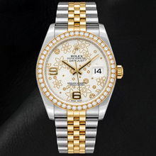 Afbeelding in Gallery-weergave laden, Rolex Datejust 116243 36mm Witte Florale Arabische Wijzerplaat Tweekleurig Horloge
