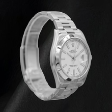 Afbeelding in Gallery-weergave laden, Rolex Datejust 116300 41mm Witte Wijzerplaat met Streepindexen Roestvrij Staal Horloge
