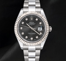 Afbeelding in Gallery-weergave laden, Rolex Datejust 116334 41 mm Grijze Diamanten Wijzerplaat Roestvrij Staal Oyster-armband Horloge
