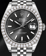 Afbeelding in Gallery-weergave laden, Rolex Datejust 126300 41mm Grijze Lichtgevende Wijzerplaat met Streepindexen Roestvrij Staal Horloge
