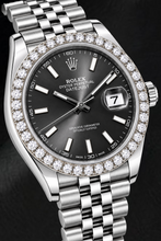 Afbeelding in Gallery-weergave laden, Rolex Datejust 126300 41mm Grijze Lichtgevende Wijzerplaat met Streepindexen Roestvrij Staal Horloge
