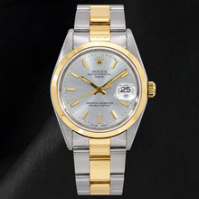 Afbeelding in Gallery-weergave laden, Rolex Datejust 15223 34mm Tweekleurig Horloge met Zilveren Wijzerplaat met Streepindexen
