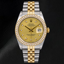 Afbeelding in Gallery-weergave laden, Rolex Datejust 16013 36mm Champagne Diamanten Wijzerplaat Tweekleurig Horloge
