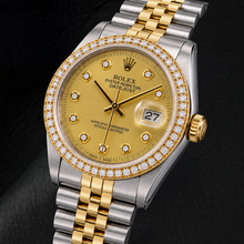 Afbeelding in Gallery-weergave laden, Rolex Datejust 16013 36mm Champagne Diamanten Wijzerplaat Tweekleurig Horloge
