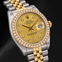 Afbeelding in Gallery-weergave laden, Rolex Datejust 16013 36mm Champagne Diamanten Wijzerplaat Tweekleurig Horloge
