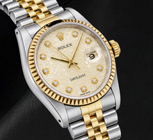 Afbeelding in Gallery-weergave laden, Rolex Datejust 16013 36mm Champagne Jubilee Diamanten Wijzerplaat Tweekleurig Horloge
