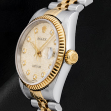 Afbeelding in Gallery-weergave laden, Rolex Datejust 16013 36mm Ivoor Jubileum Diamanten Wijzerplaat Tweekleurig Horloge
