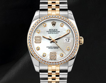 Afbeelding in Gallery-weergave laden, Rolex Datejust 16013 36 mm Wit Parelmoer Arabische Diamanten Wijzerplaat Tweekleurig Horloge
