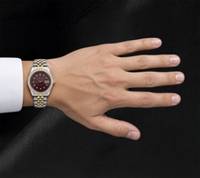 Afbeelding in Gallery-weergave laden, Rolex Datejust 16013 Diamanten Lunette Rode Diamanten Wijzerplaat 36mm Tweekleurig Horloge
