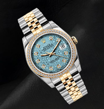 Afbeelding in Gallery-weergave laden, Rolex Datejust 16013 IJsblauwe Diamanten Wijzerplaat 36 mm Jubilee-band Tweekleurig Horloge
