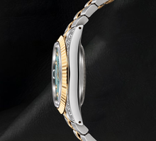 Afbeelding in Gallery-weergave laden, Rolex Datejust 16013 Turquoise Diamanten Wijzerplaat 36mm Tweekleurig Horloge
