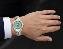Afbeelding in Gallery-weergave laden, Rolex Datejust 16013 Turquoise Diamanten Wijzerplaat 36mm Tweekleurig Horloge
