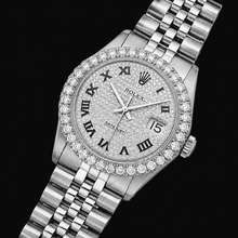 Afbeelding in Gallery-weergave laden, Rolex Datejust 16014 36mm Gepaveerde Diamanten Romeinse Wijzerplaat Roestvrij Staal
