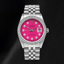 Afbeelding in Gallery-weergave laden, Rolex Datejust 16014 36mm Roze Diamanten Wijzerplaat Roestvrij Staal Horloge
