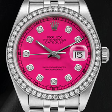Afbeelding in Gallery-weergave laden, Rolex Datejust 16014 36mm Roze Diamanten Wijzerplaat Roestvrij Staal Horloge
