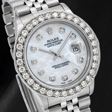 Afbeelding in Gallery-weergave laden, Rolex Datejust 16014 36mm Wit Parelmoer Diamanten Wijzerplaat Roestvrij Staal Horloge
