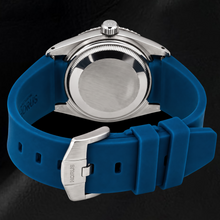 Afbeelding in Gallery-weergave laden, Rolex Datejust 1601 36mm Horloge met Blauwe Diamanten Wijzerplaat en Blauwe Rubberen Band
