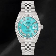 Afbeelding in Gallery-weergave laden, Rolex Datejust 1601 36mm Turkoois Romeinse Diamanten Wijzerplaat Roestvrij Staal Horloge
