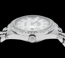 Afbeelding in Gallery-weergave laden, Rolex Datejust 1601 36mm Wit Parelmoer Diamanten Wijzerplaat Roestvrij Staal Horloge
