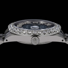 Afbeelding in Gallery-weergave laden, Rolex Datejust 16030 36mm Blauwe Romeinse Diamanten Wijzerplaat Roestvrij Staal Horloge
