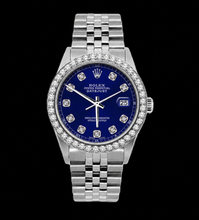 Afbeelding in Gallery-weergave laden, Rolex Datejust 16200 36mm Blauwe Diamanten Wijzerplaat Roestvrij Staal Horloge
