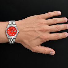 Afbeelding in Gallery-weergave laden, Rolex Datejust 16200 36mm Rode Diamanten Wijzerplaat Roestvrij Staal Horloge
